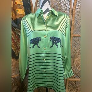 COPY - Vintage nwt Paolo Santini retro silk blouse